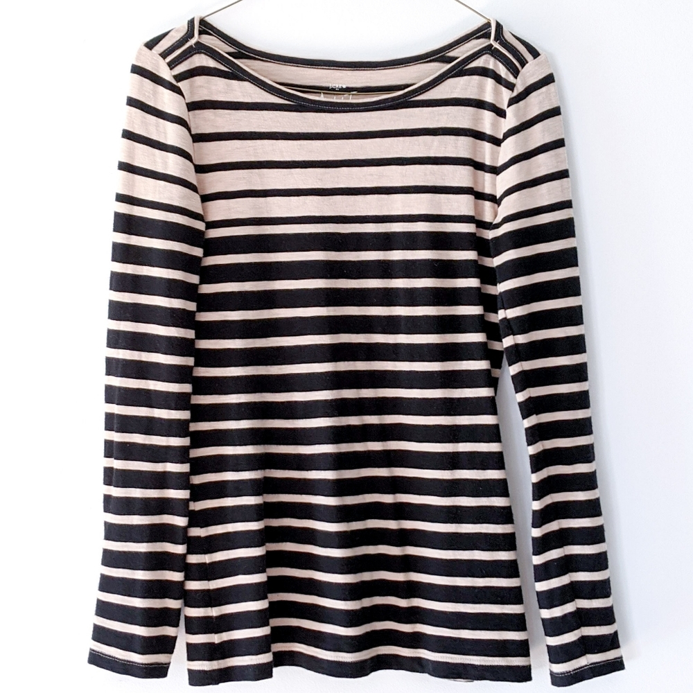 JCrew Artist TShirt Long Sleeves Black Stripe XS